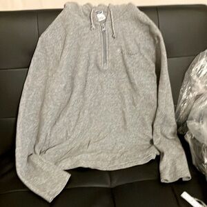 OLD NAVY WOMEN'S FLEECE 1/4 ZIP PULLOVER HOODIE GRAY SZ S